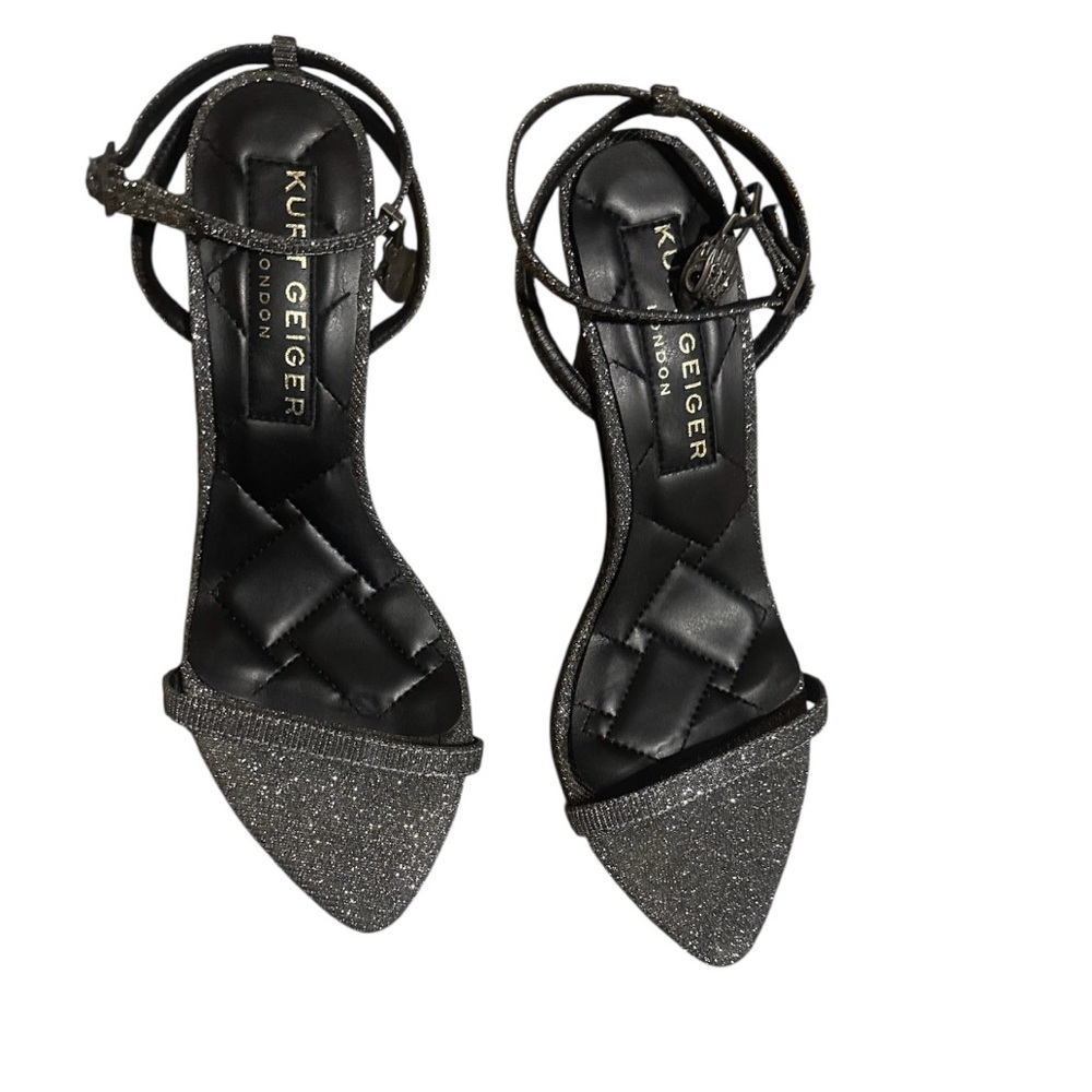 Kurt Geiger Silver Glitter Heels
